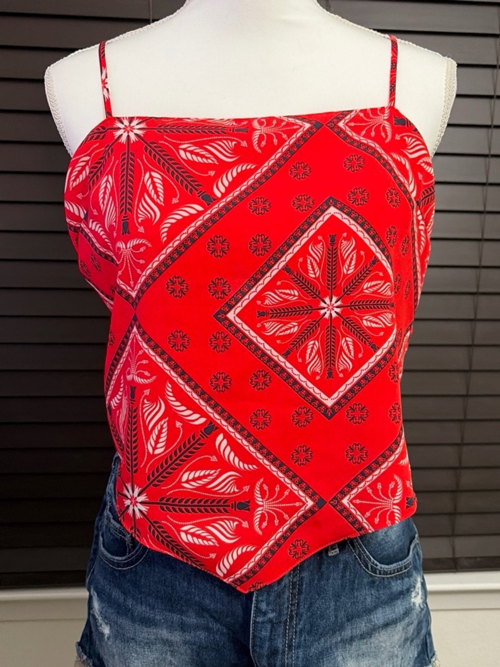 Cotton On Red Bandana-Print Spaghetti Strap Camisole